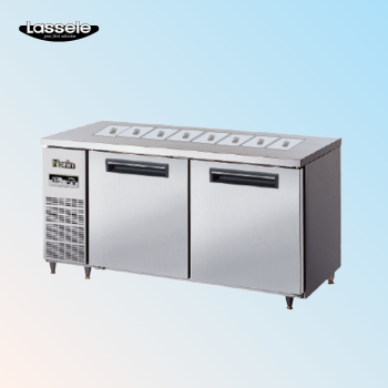 라셀르 1500 반찬냉장고 앞작업대 2도어 직냉식 LMBD-1520R_B1(LY)